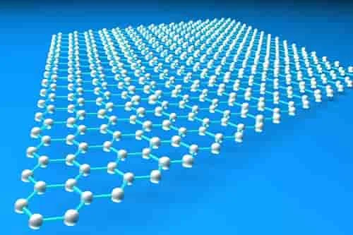 Modelo de computador de grafeno - camada única de grafite. O grafeno é uma folha de átomos de carbono dispostos em um padrão hexagonal. O grafeno é um material muito forte e flexível. O Prêmio Nobel de Física de 2010 foi concedido aos cientistas que descobriram o grafeno - Andre Geim e Konstantin Novoselov.