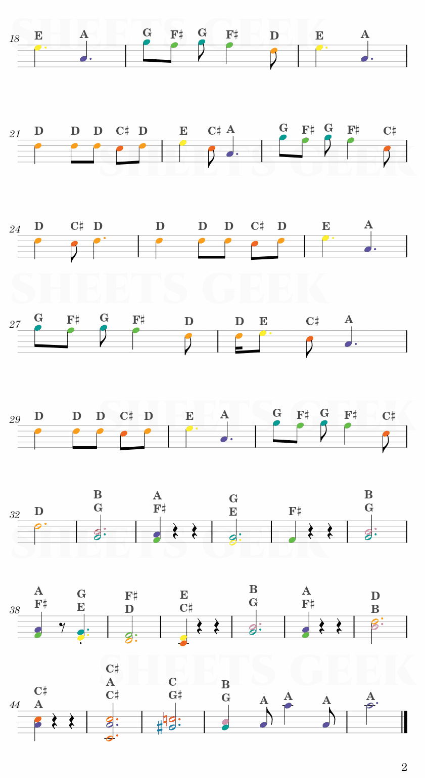 Clock Town Day 1 - Legend of Zelda Majora's Mask Easy Sheet Music Free for piano, keyboard, flute, violin, sax, cello page 2