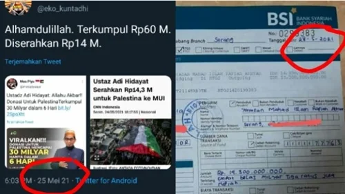 Tanggapi Bukti Transfer Donasi Palestina Pihak UAH, Eko Kuntadhi Soroti Tanggal Pengiriman