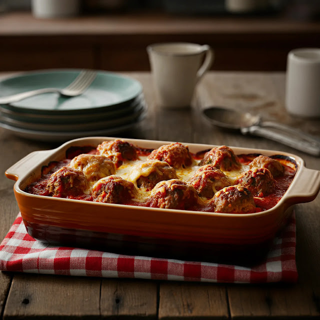 Dump and Bake Meatball Casserole