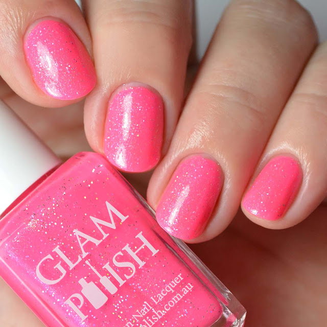 pink shimmer nail polish