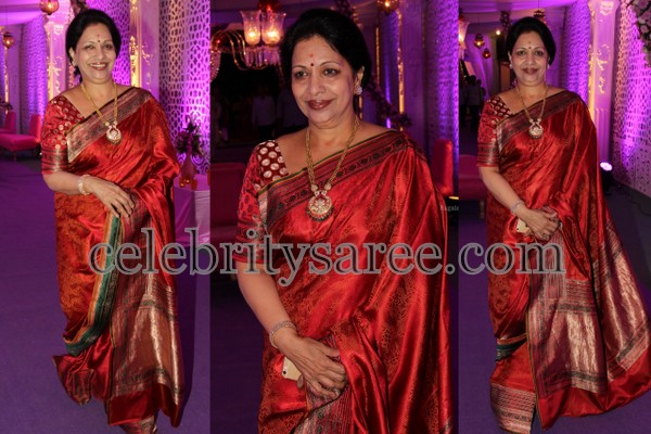 Indira Maroon Red Silk Saree