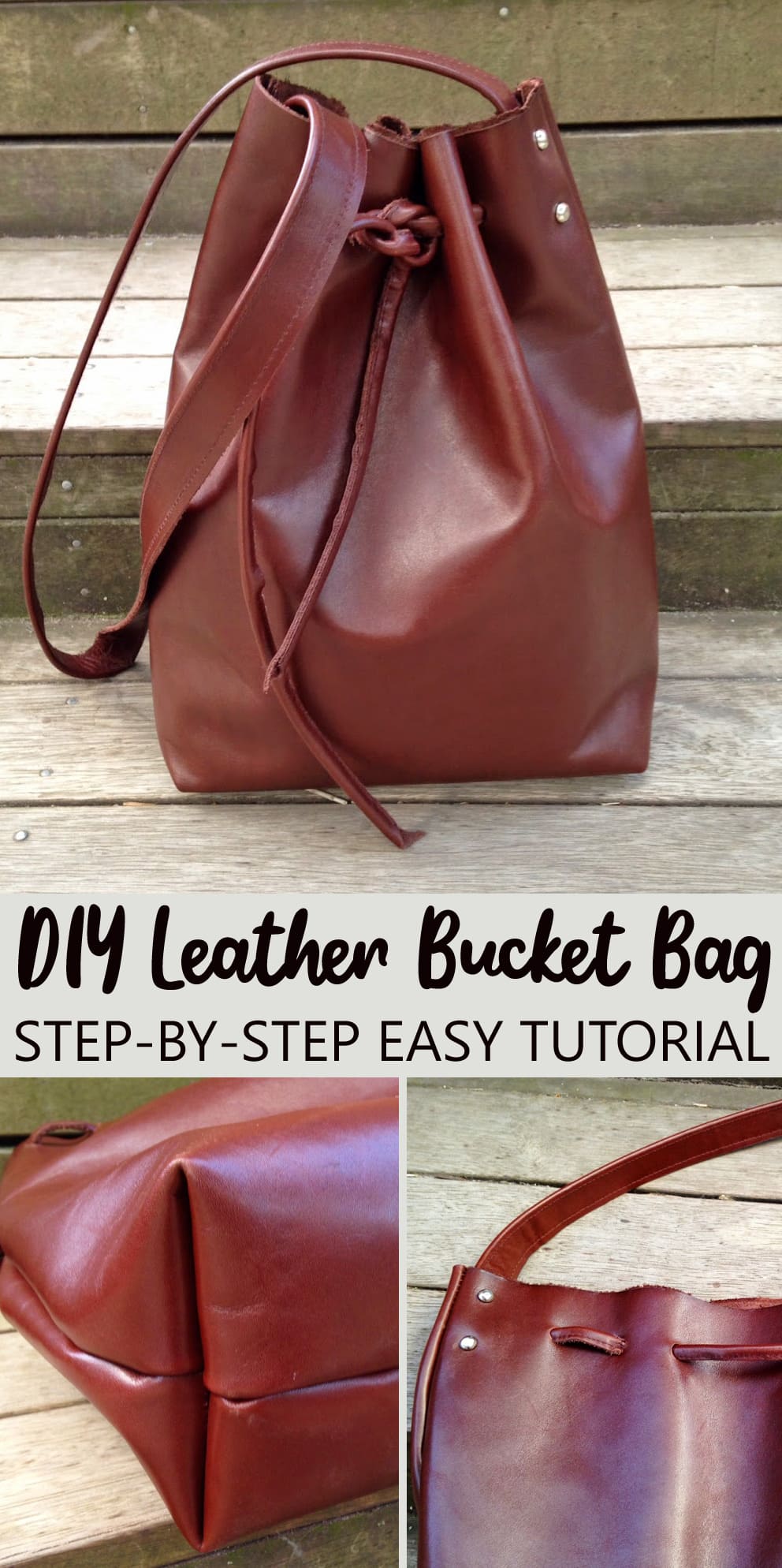 DIY Leather Bucket Bag