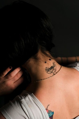 Name Tattoo Design On Back Neck