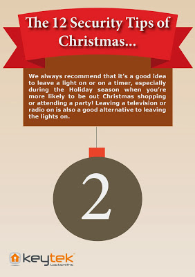 Keytek 24 hour locksmiths tip 2 of The 12 Security Tips of Christmas