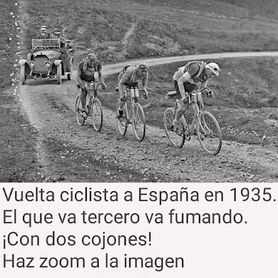 Vuelta ciclista, fumando