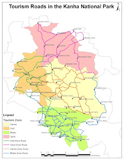 Tourism zones in Kanha Tiger Reserve