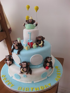 mod monkey cake,monkey birthday cake ideas,monkey cake topper,cake decorating,birthday cakes