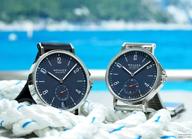 Review Nomos Glashütte Ahoi Atlantic Date 40 and Ahoi neomatik Atlantic 36