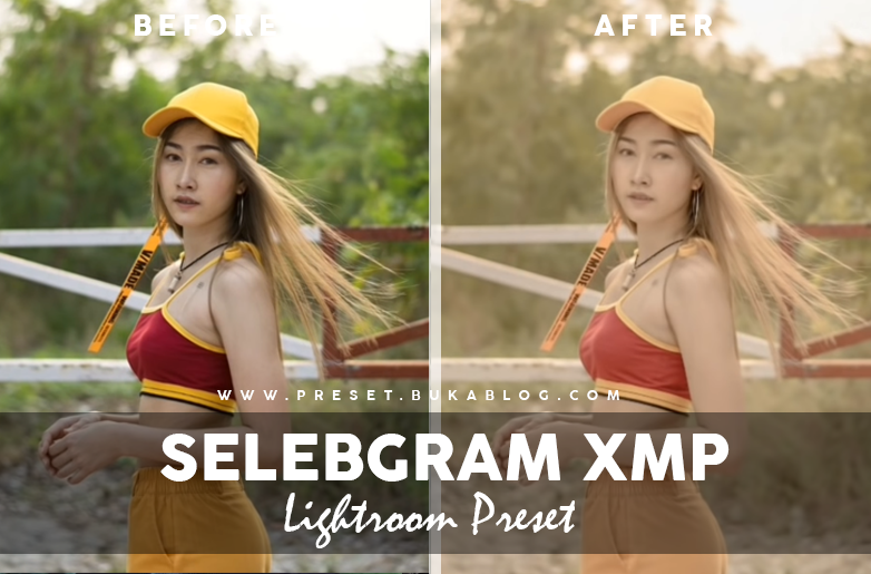 Before After Using XMP SELEBRAM Lightroom Preset 