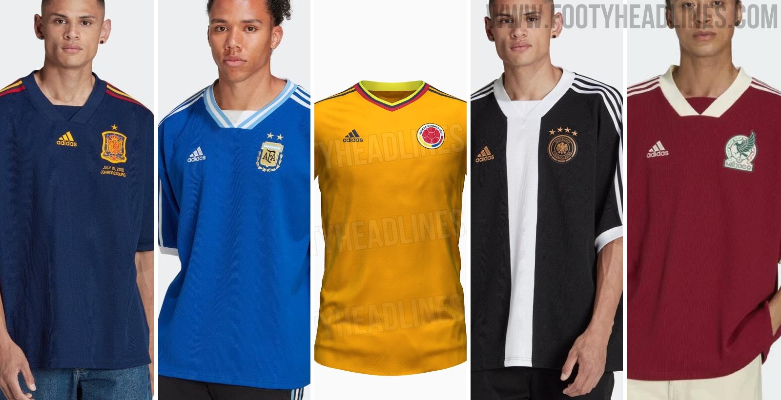 Adidas Argentina, Germany, Spain, Colombia & Mexico Icon Jerseys