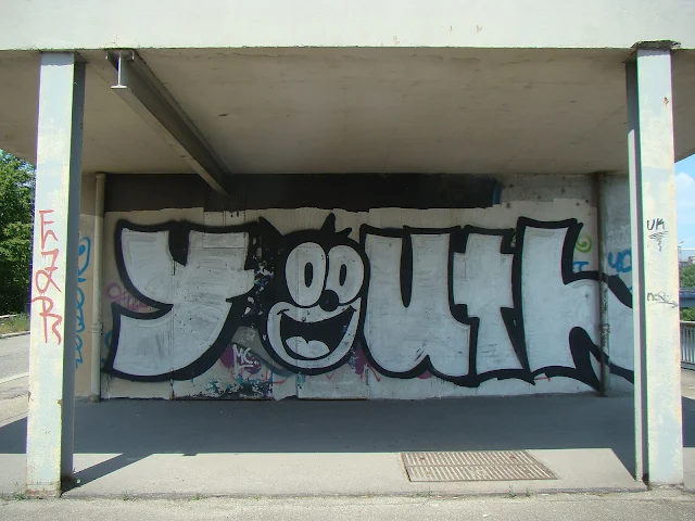youth - cartoon graffiti piece
