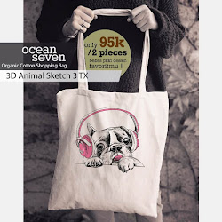 OceanSeven_Shopping Bag_Tas Belanja__Nature & Animal_3D Animal Sketch 3 TX