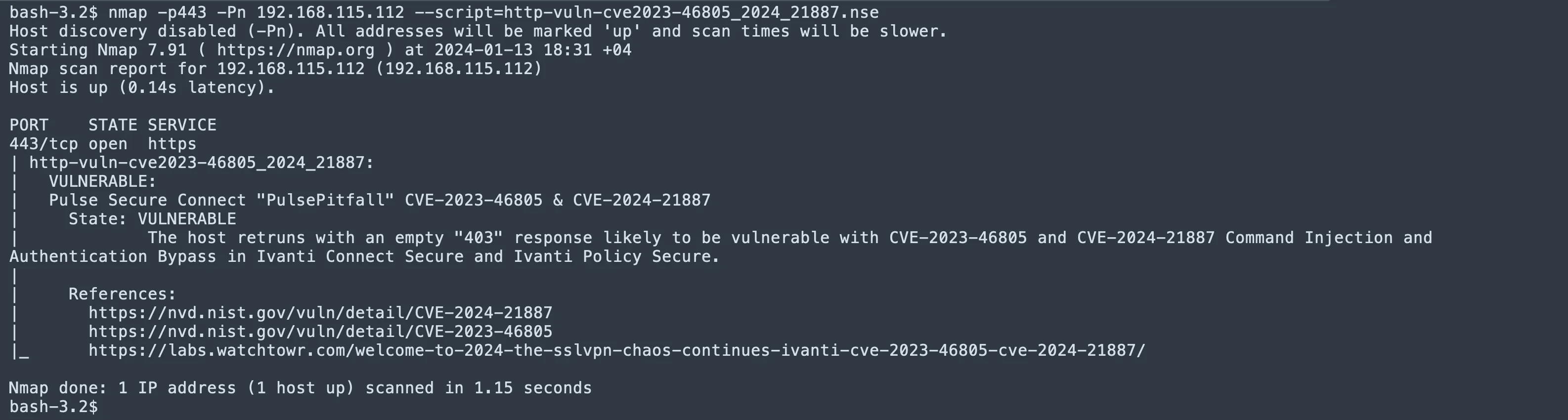 NMAP NSE script to check CVE-2023-46805 & CVE-2024-21887