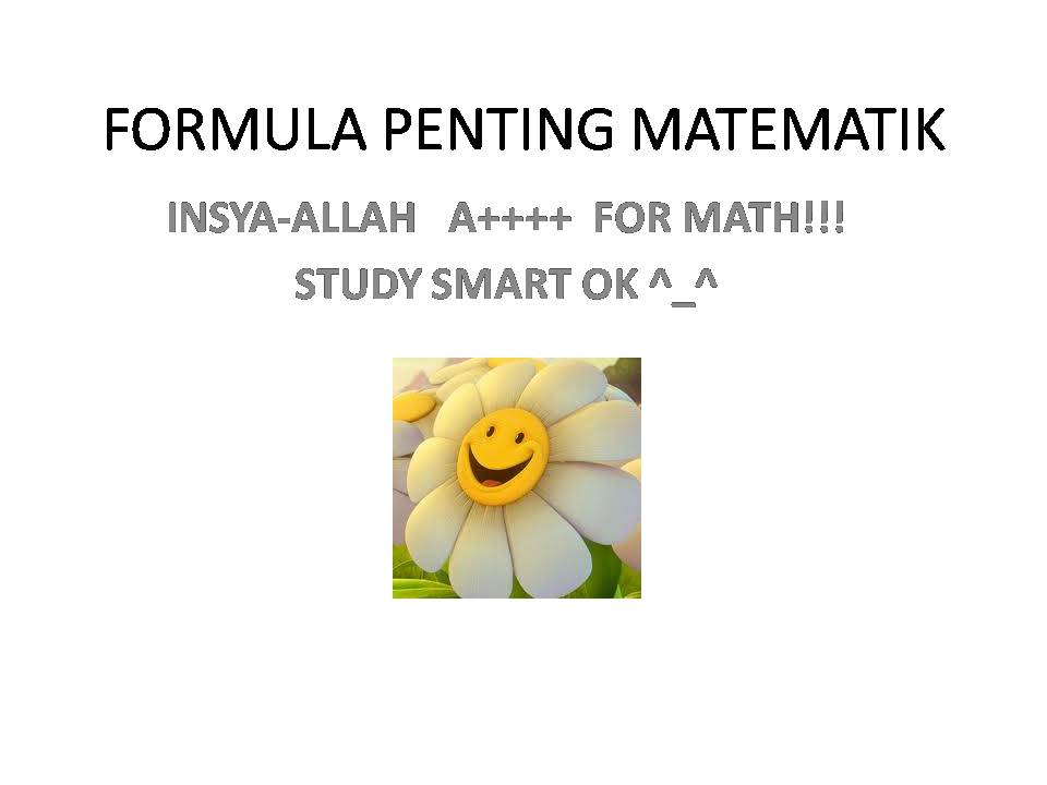 FORMULA PENTING MATEMATIK UPSR