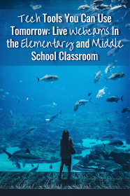 Quickly and easily transform your classroom with live webcams! Turn your elementary and middle school classroom into an aquarium, transport your students to the Space Station, and hang out with grizzly bears playing in the water. These are great to support informational text units! #informationaltext #techintheclassroom #livewebcams