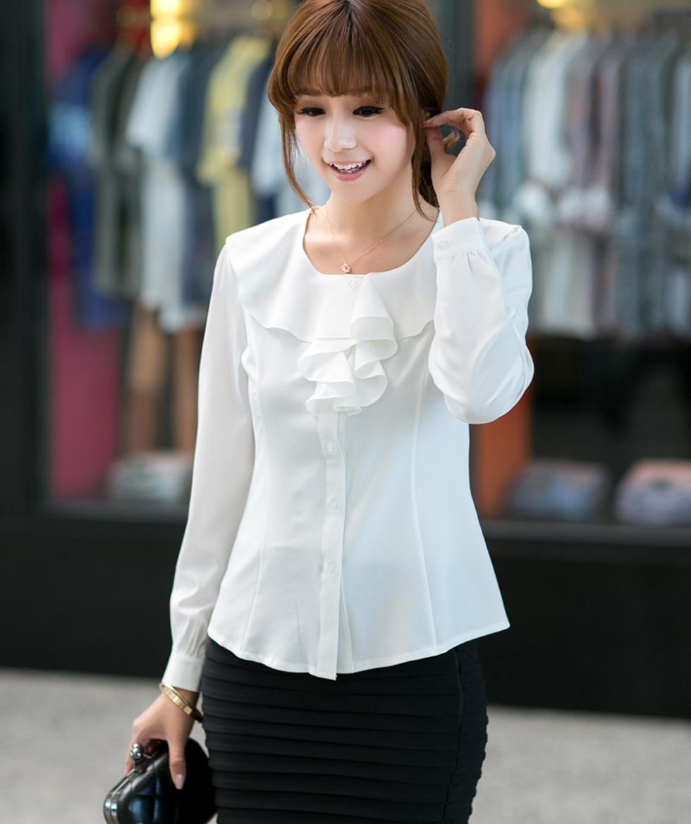 Tampil Cantik Dengan Baju  Blouse Korea  Lengan  Panjang 
