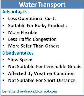 advantages disadvantages water transportation