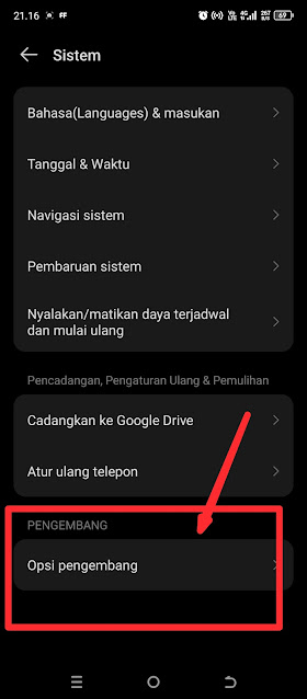 Opsi Pengembang Tecno Pova 5 Android