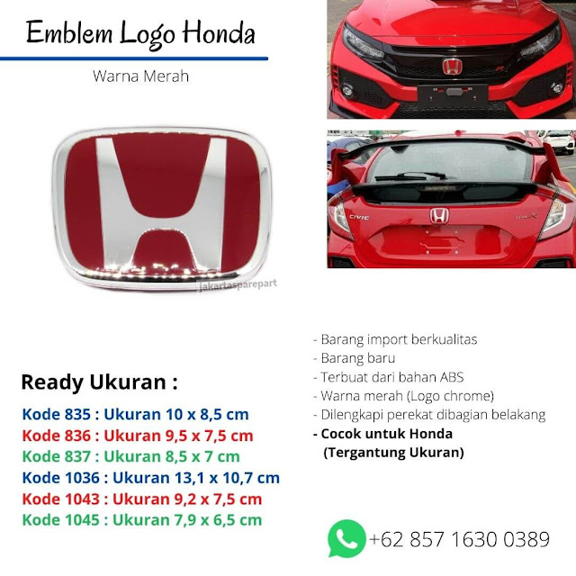 Emblem Logo Honda Warna Merah