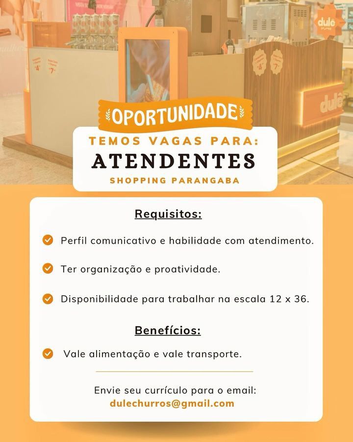  Vaga para Atendente  em  FortalezaCe