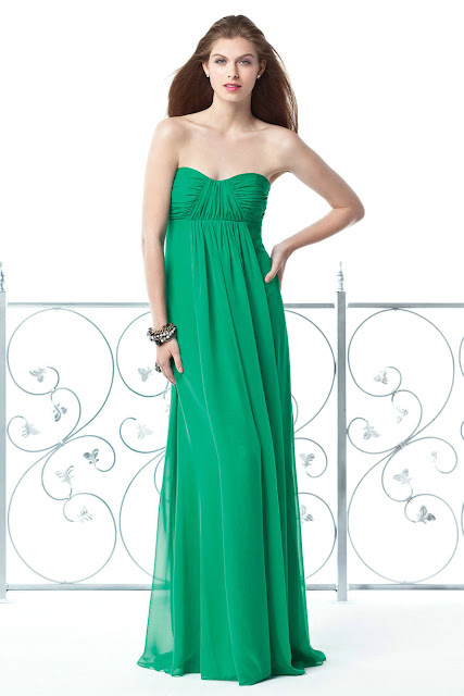 Sweetheart Ruched Chiffon Green Long Bridesmaid Dress