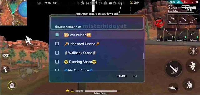 Script Free Fire Terbaru V20 | No Eliminasi (No Bug), Unbanned Device, Etc