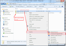 cara membuat file zip pada folder