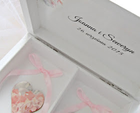 ślubne pudełeczko pudełko na obrączki w pastelowe kwiaty Eco Manufaktura
