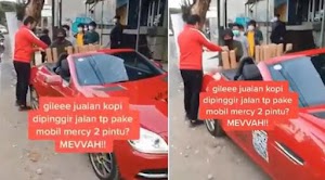 Viral Pria Jual Kopi Pakai Mobil Mercy, Warganet: Yang Beli Pakai Motor