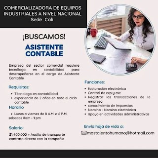 📂 Empleos en Cali Hoy ➡️ como Asistente Contable 🔴 |  Trabajo Inmediato  2023