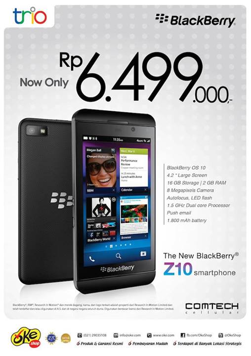 Harga Blackberry Z10 Rp 3675000  Jongose Ninja