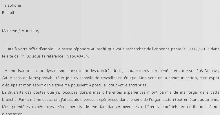 Lettre de motivation pret a porter - lettre de motivation 