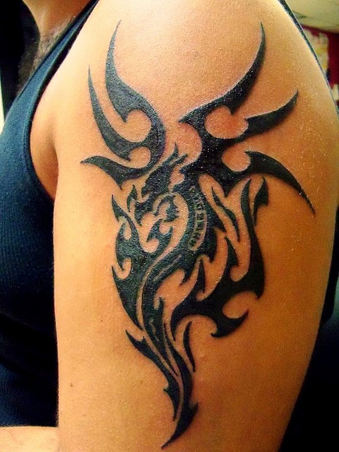 Tribal Dragon Tattoo