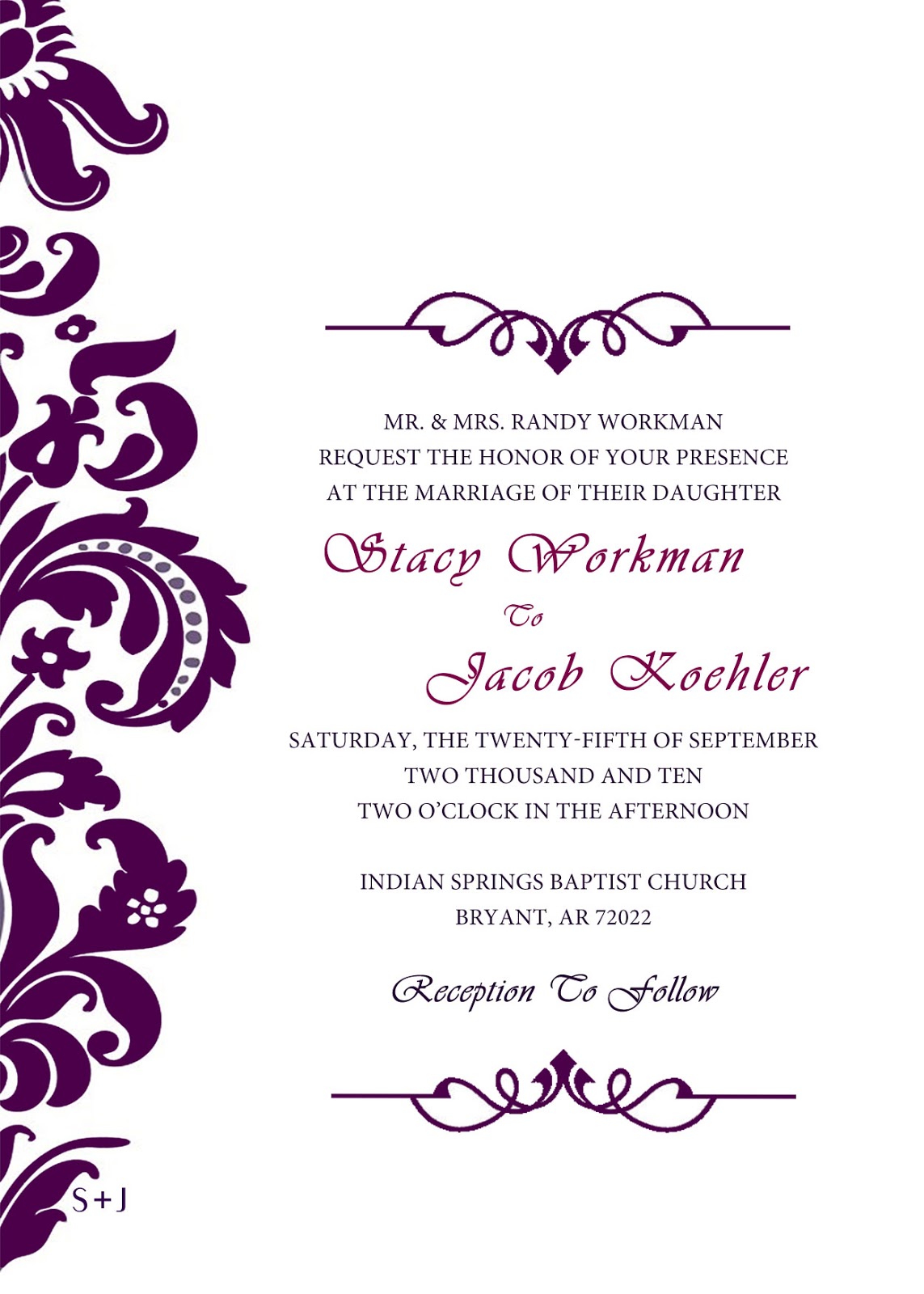 Wedding Invitation Templates simple elegant wedding ...