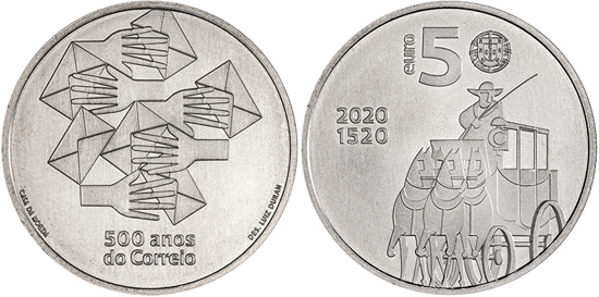 Portugal 5 euro 2020 - 500 Years of the Portuguese Post