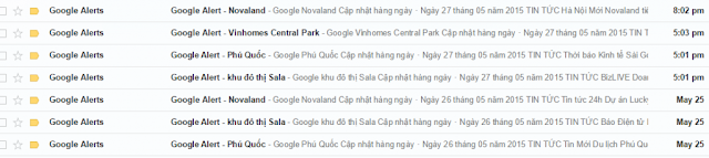Google Alert báo về Gmail 