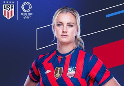 Picture of soccer player Lindsey Horan in her national team dress