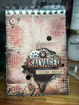 Salvaged Art Journal Page, Leah Tees, OOAK Artisans