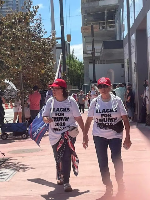 White Women wearing Blacks for Trump Shirts - FUNNY - meme