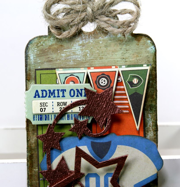 Sport Tag Decor By Ginny Nemchak Using the BoBunny Game On Collection and Pentart Products