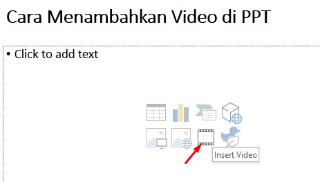 Cara Menambah Video di PPT Melalui Menu Halaman Content