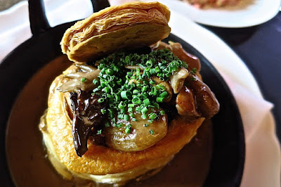 Claudine, vol-au-vent sweetbread morels cockscomb quenelle