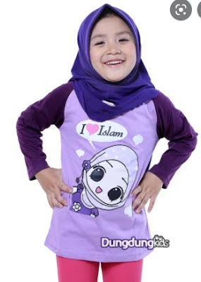 Gamis kaos anak perempuan