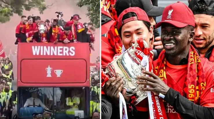 Pictures from Liverpool's bus parade