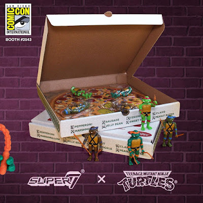 San Diego Comic-Con 2019 Exclusive Teenage Mutant Ninja Turtles Pizza Power ReAction Figure 4 Pack by Super7