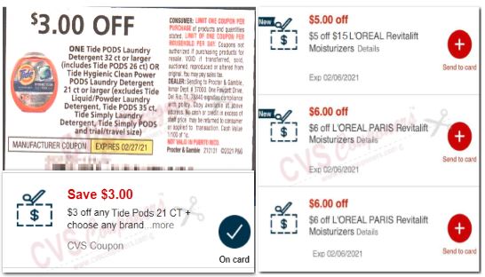 loreal & tide coupons