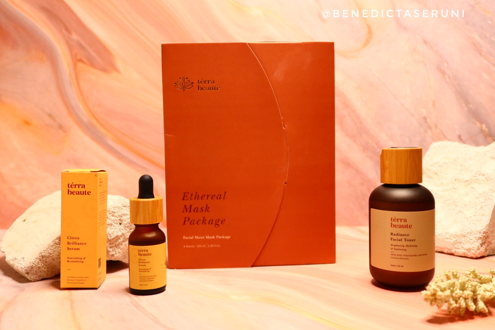 Terra Beaute Ethereal Mask Package, Citrea Brilliance Serum, Radiance Toner by BenedictaSeruni