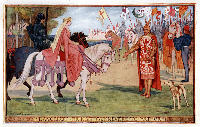 «Ланселот приводит Гвиневру к Артуру», иллюстрация из «Книги романов»