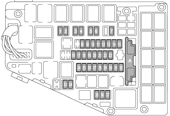 Engine Compartment Fuse Panel Diagram - A) Main Fuse